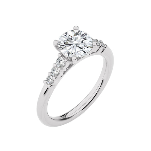 Elegant Round Lab Created Diamond Engagement Ring