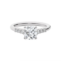 Elegant Round Lab Created Diamond Engagement Ring