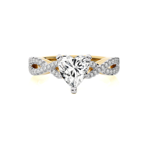 Dynamic Twist Heart Diamond Engagement Ring
