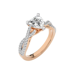 Dynamic Twist Heart Diamond Engagement Ring