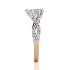 Dynamic Twist Heart Diamond Engagement Ring
