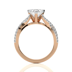 Dynamic Twist Heart Diamond Engagement Ring