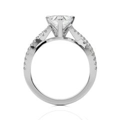 Dynamic Twist Heart Diamond Engagement Ring
