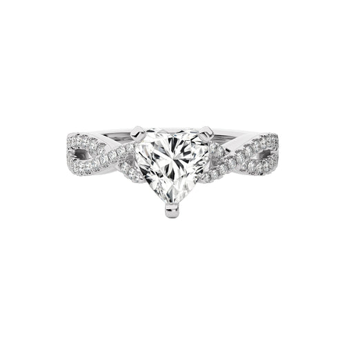Dynamic Twist Heart Diamond Engagement Ring