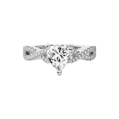 Dynamic Twist Heart Diamond Engagement Ring