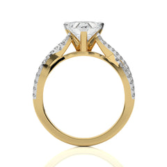 Dynamic Twist Heart Diamond Engagement Ring