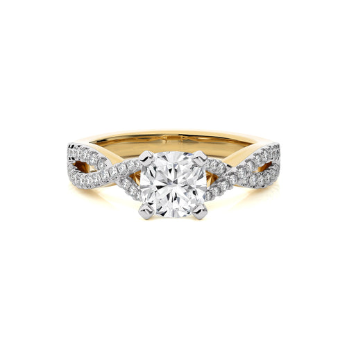 1 3/4 CT. Dynamic Twist Cushion Natural Diamond Engagement Ring