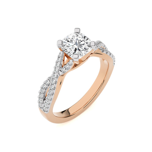 Dynamic Twist Cushion Diamond Engagement Ring