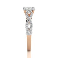 Dynamic Twist Cushion Diamond Engagement Ring
