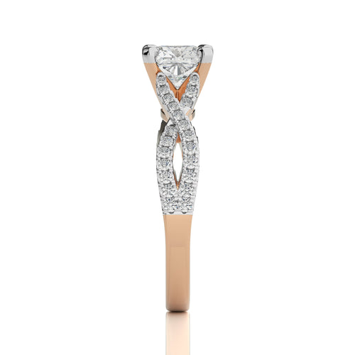 Dynamic Twist Cushion Lab Created Diamond Engagement Ring