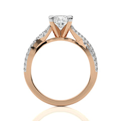 Dynamic Twist Cushion Diamond Engagement Ring