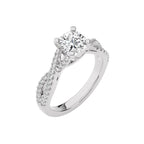 Dynamic Twist Cushion Diamond Engagement Ring