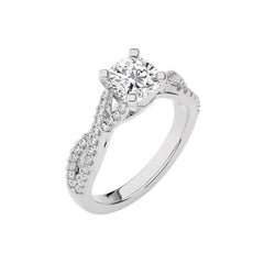 Dynamic Twist Cushion Diamond Engagement Ring