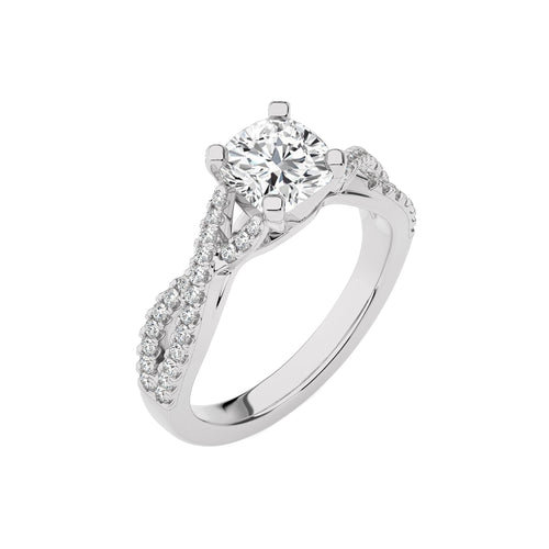 Dynamic Twist Cushion Diamond Engagement Ring