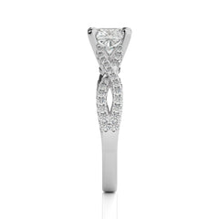 Dynamic Twist Cushion Diamond Engagement Ring