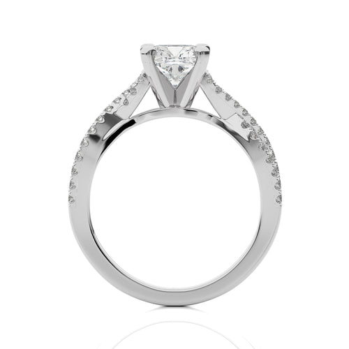 1 3/4 CT. Dynamic Twist Cushion Lab Created Diamond Engagement Ring
