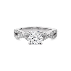 Dynamic Twist Cushion Diamond Engagement Ring