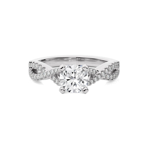 Dynamic Twist Cushion Lab Created Diamond Engagement Ring