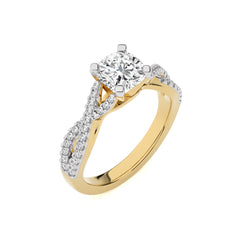 Dynamic Twist Cushion Diamond Engagement Ring