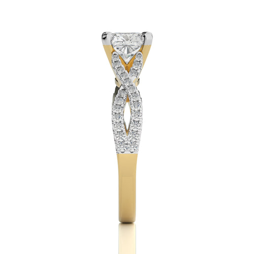 Dynamic Twist Cushion Diamond Engagement Ring