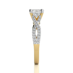 Dynamic Twist Cushion Diamond Engagement Ring