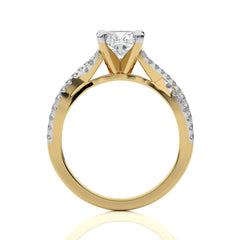 Dynamic Twist Cushion Lab Created Diamond Engagement Ring