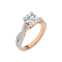 Dynamic Twist Round Lab Created Diamond Engagement Ring