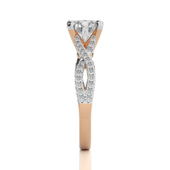 Dynamic Twist Round Diamond Engagement Ring