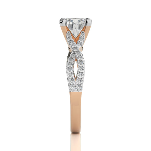 Dynamic Twist Round Diamond Engagement Ring