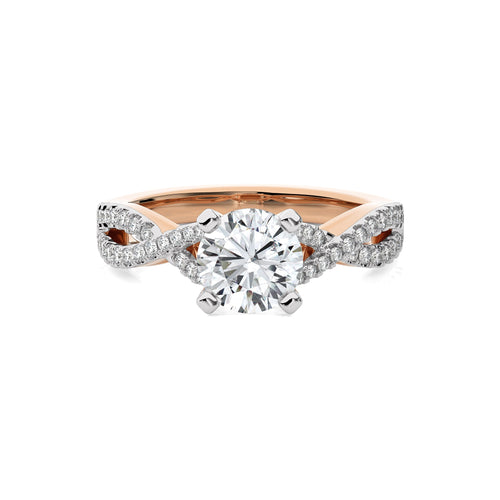 Dynamic Twist Round Diamond Engagement Ring