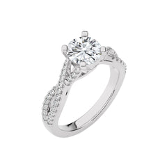 Dynamic Twist Round Diamond Engagement Ring