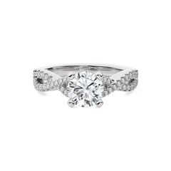 Dynamic Twist Round Lab Created Diamond Engagement Ring