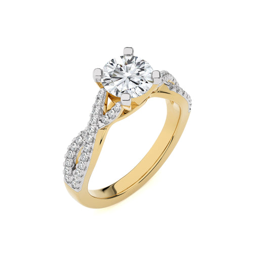 Dynamic Twist Round Diamond Engagement Ring