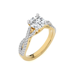 Dynamic Twist Round Lab Created Diamond Engagement Ring