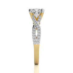 Dynamic Twist Round Diamond Engagement Ring