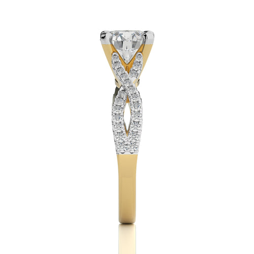 Dynamic Twist Round Diamond Engagement Ring