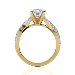 Dynamic Twist Round Diamond Engagement Ring