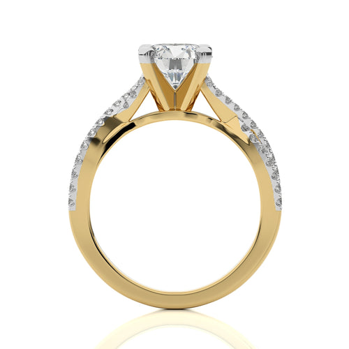Dynamic Twist Round Diamond Engagement Ring