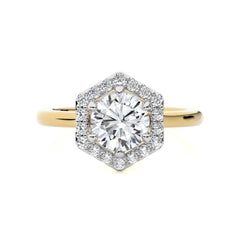 1 3/4 CT. Hexagon Round Lab Created Diamond Halo Engagement Ring