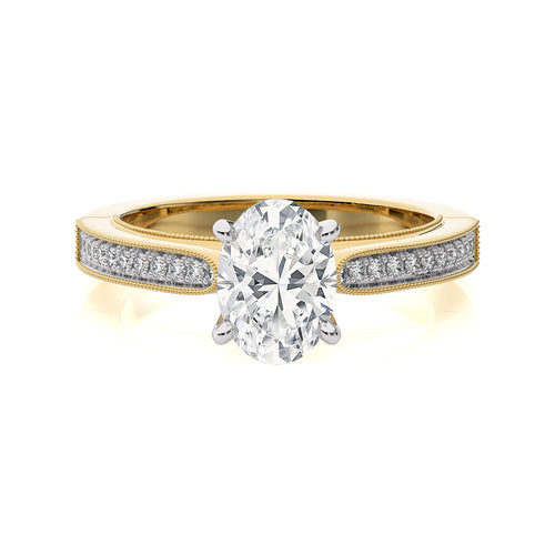 Heritage Oval Sparkle Lab Created Diamond Engagement Ring