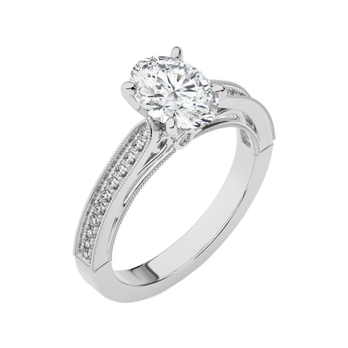 Heritage Oval Sparkle Lab Created Diamond Engagement Ring