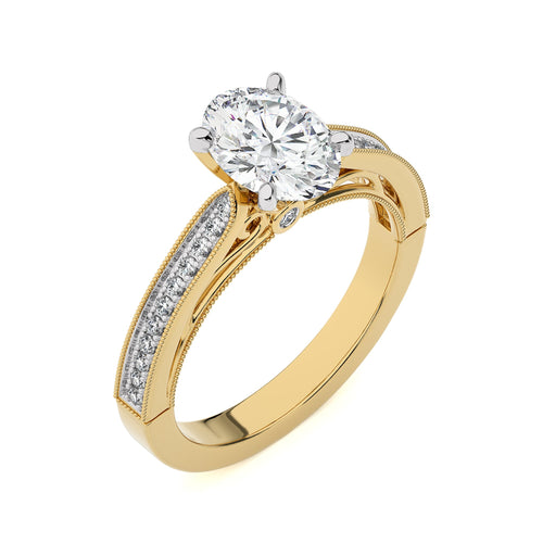 1 3/4 CT. Heritage Oval Sparkle Natural Diamond Engagement Ring