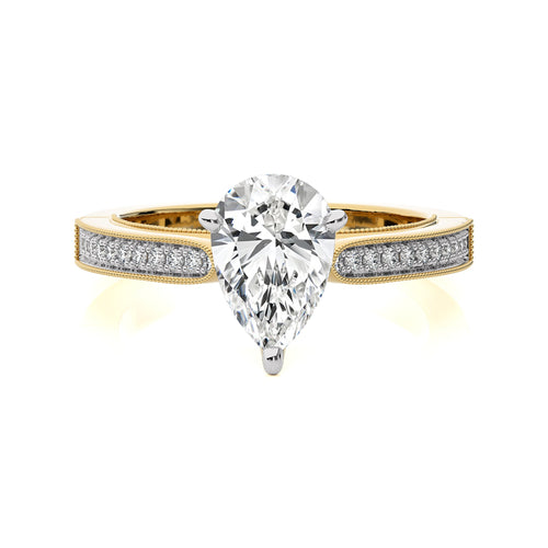 Heritage Pear Sparkle Lab Created Diamond Engagement Ring