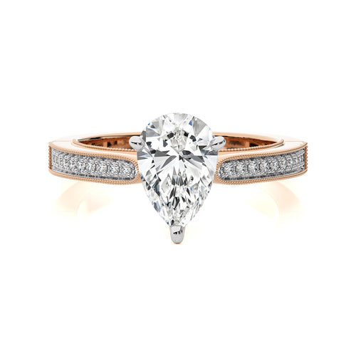 Heritage Pear Sparkle Lab Created Diamond Engagement Ring