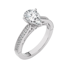 Heritage Pear Sparkle Lab Created Diamond Engagement Ring