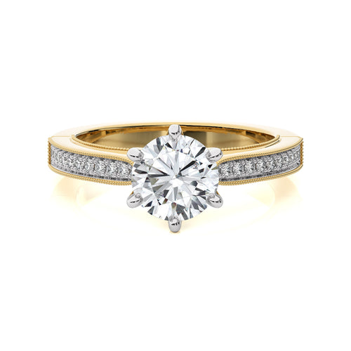 1 3/4 CT. Heritage Round Sparkle Natural Diamond Engagement Ring