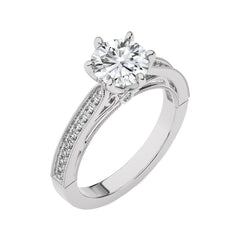 1 3/4 CT. Heritage Round Sparkle Natural Diamond Engagement Ring
