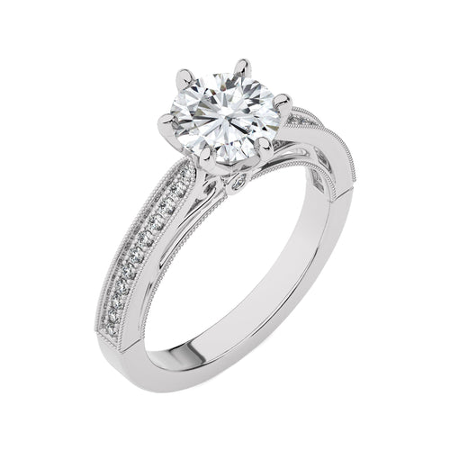 Heritage Round Sparkle Lab Created Diamond Engagement Ring