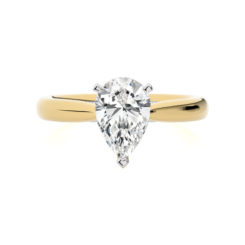 1 1/2 CT. Chic Magnificence Pear Natural Diamond Engagement Ring
