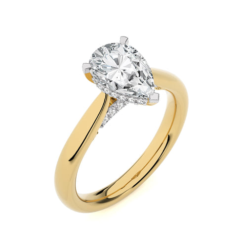1 1/2 CT. Chic Magnificence Pear Natural Diamond Engagement Ring